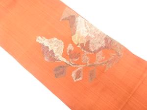 アンティーク　花模様織り出し紬名古屋帯（着用可）